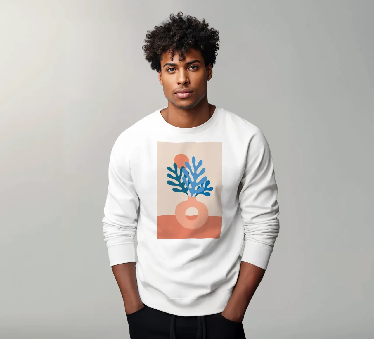 Boho Stillleben mit Korallenblättern felpa da pierosvisuals
