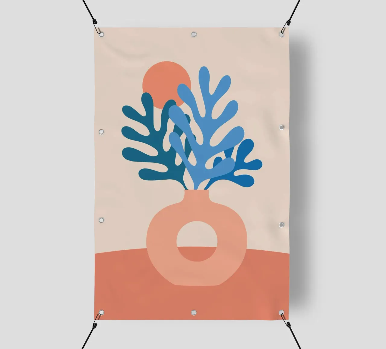 Boho Stillleben mit Korallenblättern telo in pvc da pierosvisuals