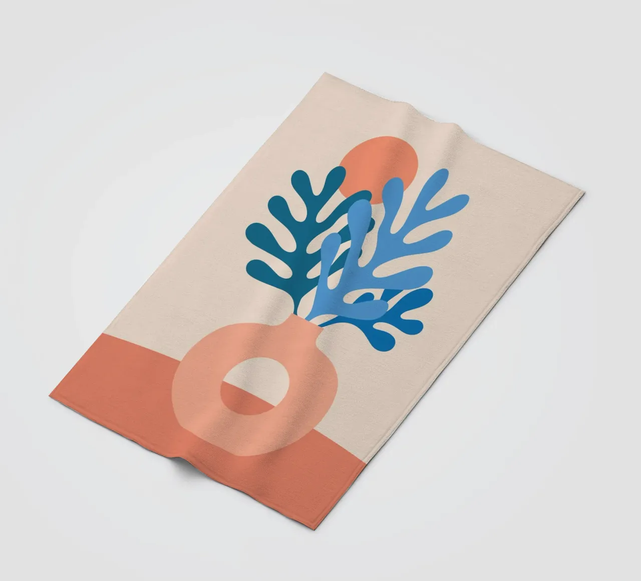 Boho Stillleben mit Korallenblättern coperta in pile da pierosvisuals