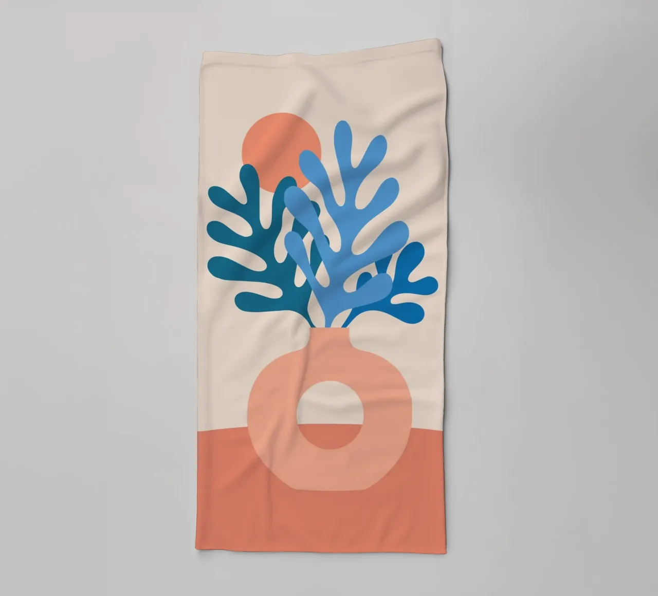 Boho Stillleben mit Korallenblättern asciugamano da bagno da pierosvisuals