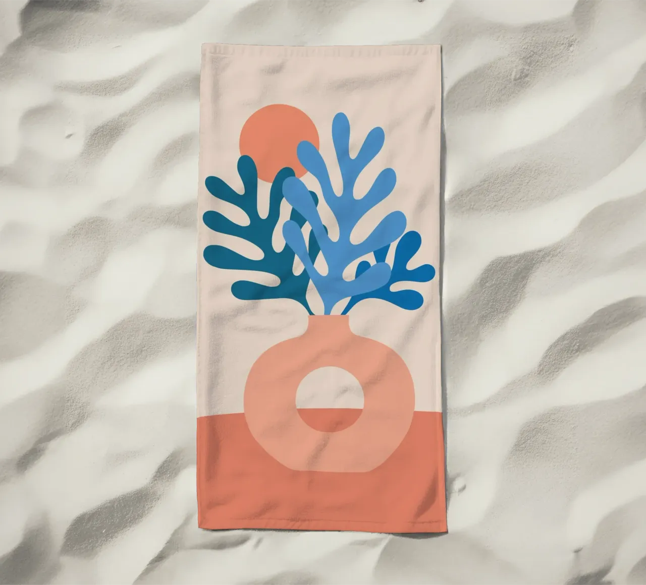 Boho Stillleben mit Korallenblättern telo mare da pierosvisuals