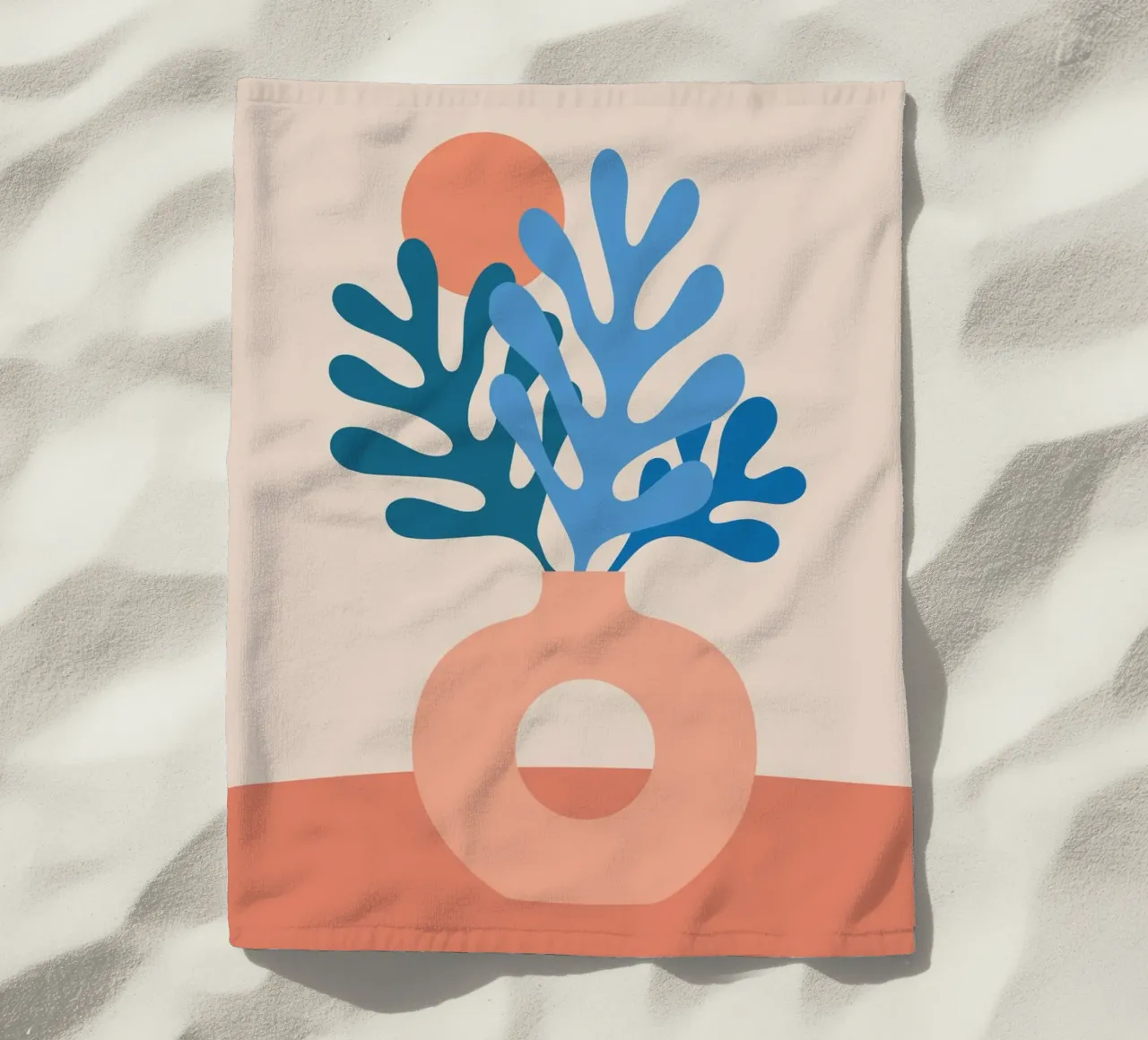 Boho Stillleben mit Korallenblättern telo mare da pierosvisuals