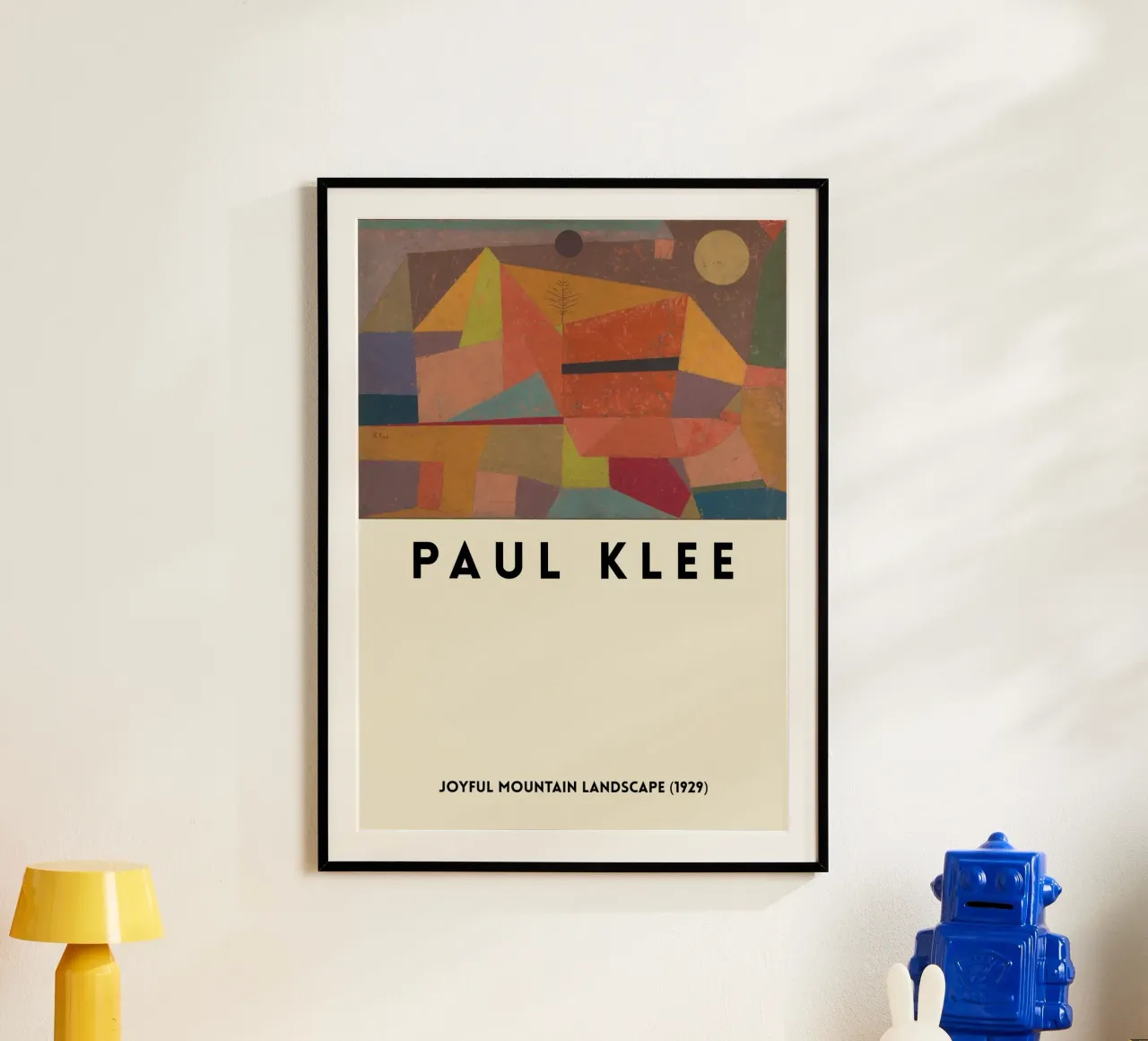 Paul Klee - Poster Paesaggio montano gioioso poster con telaio in alluminio da the red studio