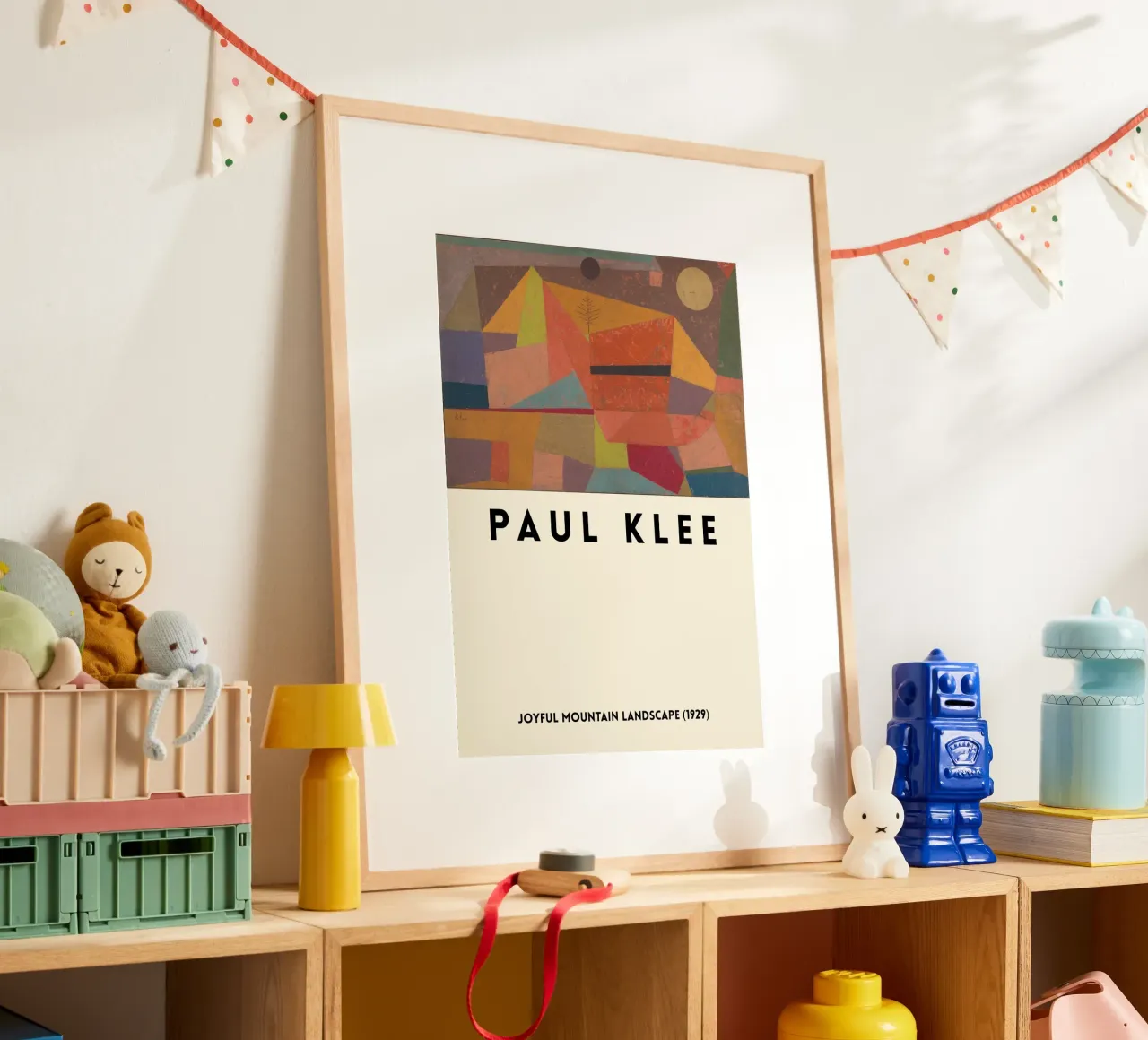Paul Klee - Poster Paesaggio montano gioioso poster con telaio in alluminio da the red studio