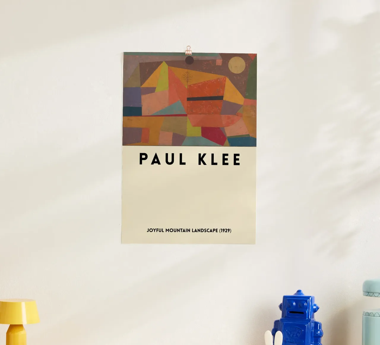 Paul Klee - Poster Paesaggio montano gioioso poster con telaio in alluminio da the red studio