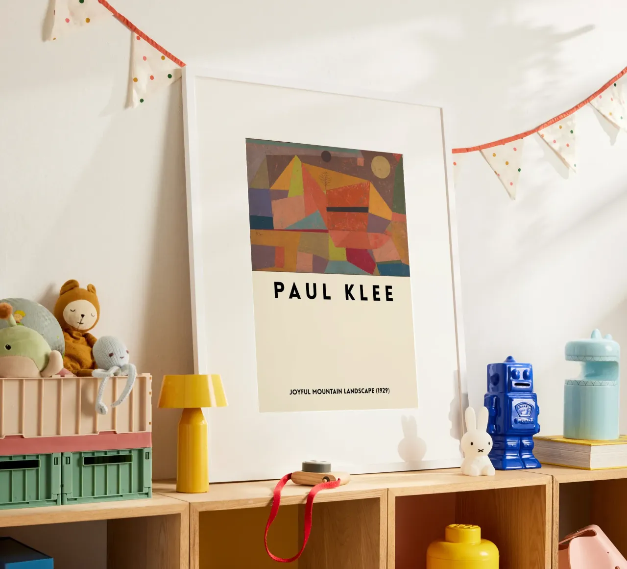 Paul Klee - Poster Paesaggio montano gioioso poster con telaio in alluminio da the red studio