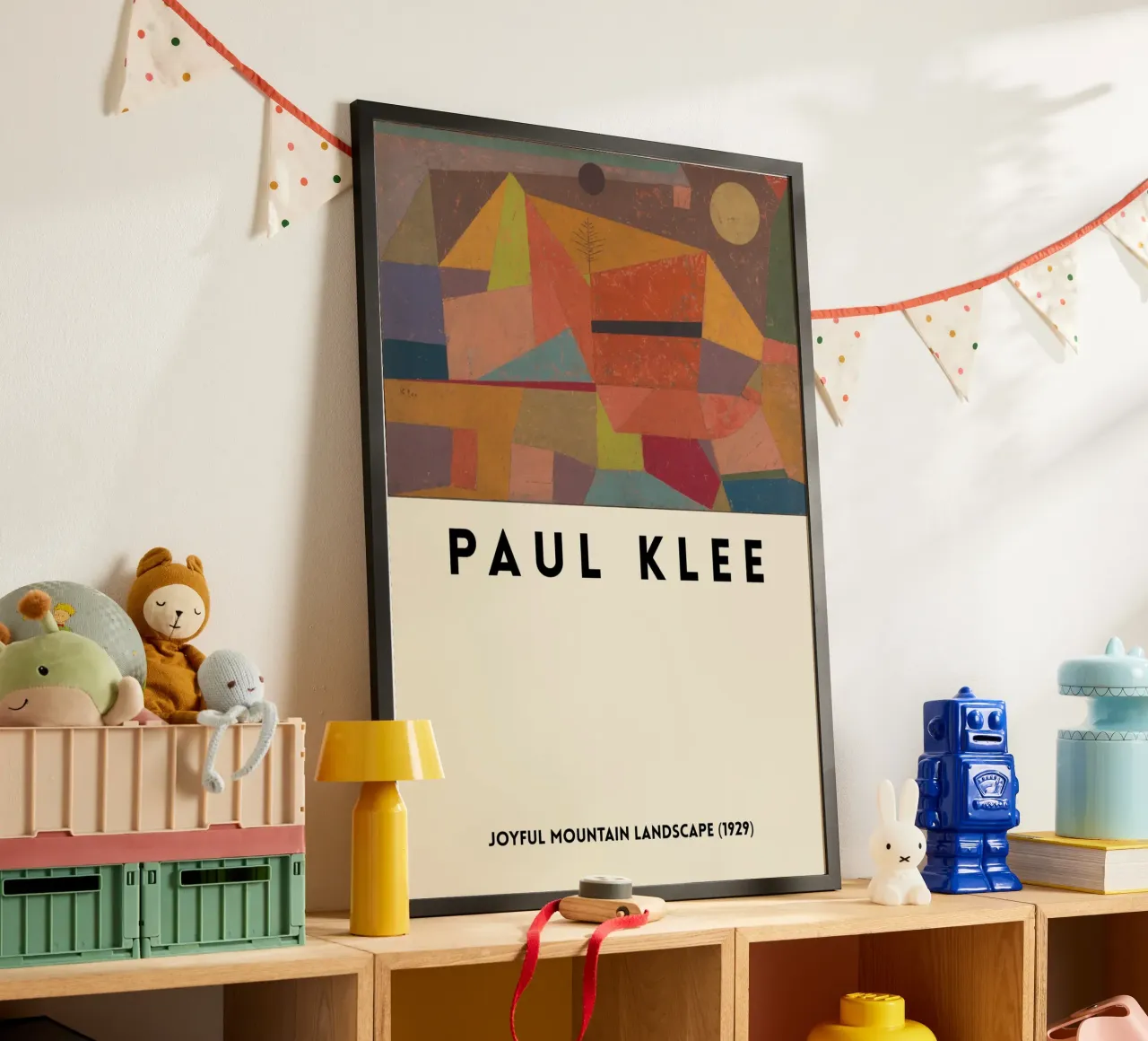 Paul Klee - Poster Paesaggio montano gioioso poster con telaio in alluminio da the red studio