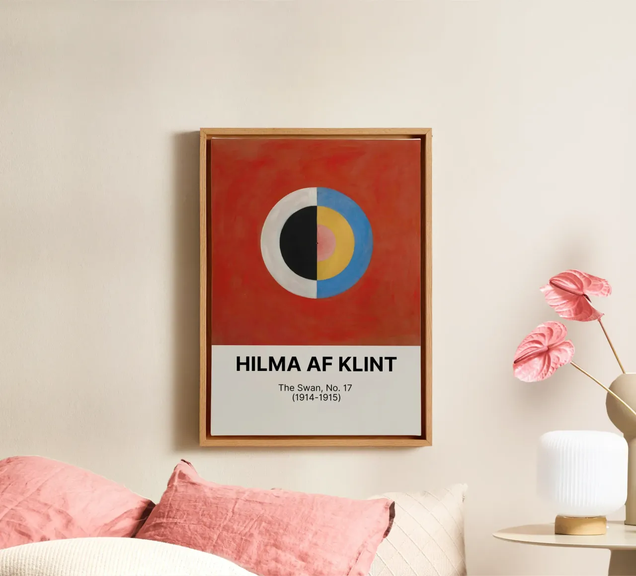 Hilma AF Klint - Poster del cigno n. 17 tela con Cornice a cassetta da the red studio