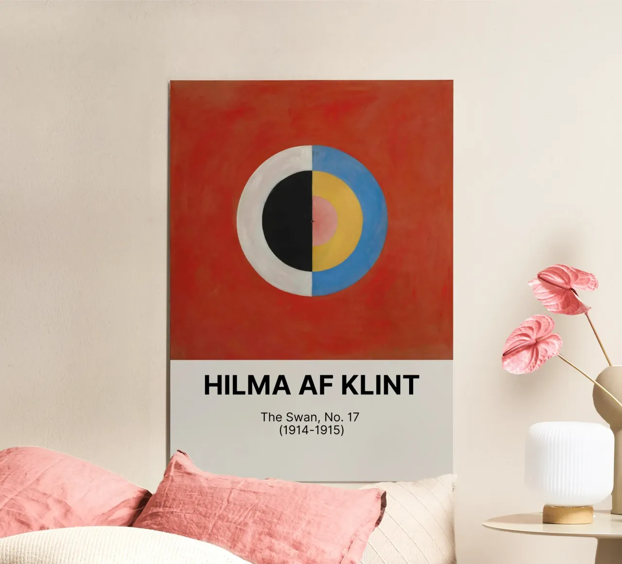 Hilma AF Klint - Poster del cigno n. 17 poster con telaio in alluminio da the red studio