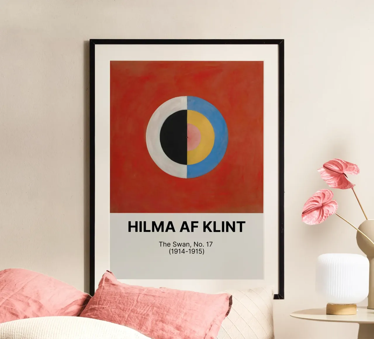 Hilma AF Klint - Poster del cigno n. 17 poster con telaio in alluminio da the red studio