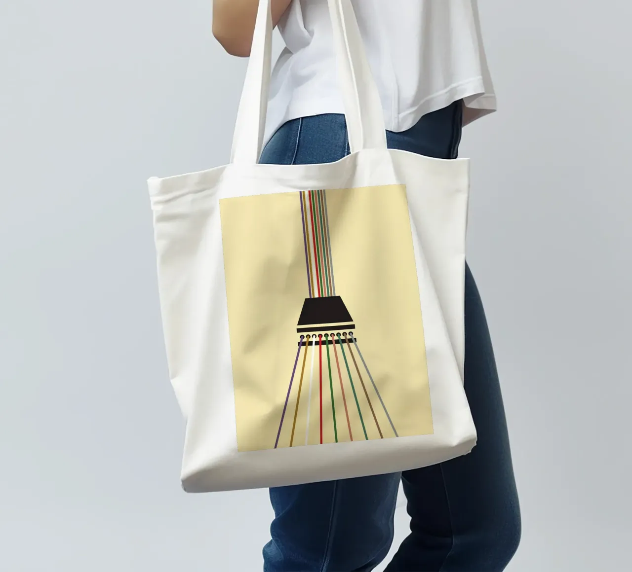 Stringa di linea infinita borsa in juta da galihstudio