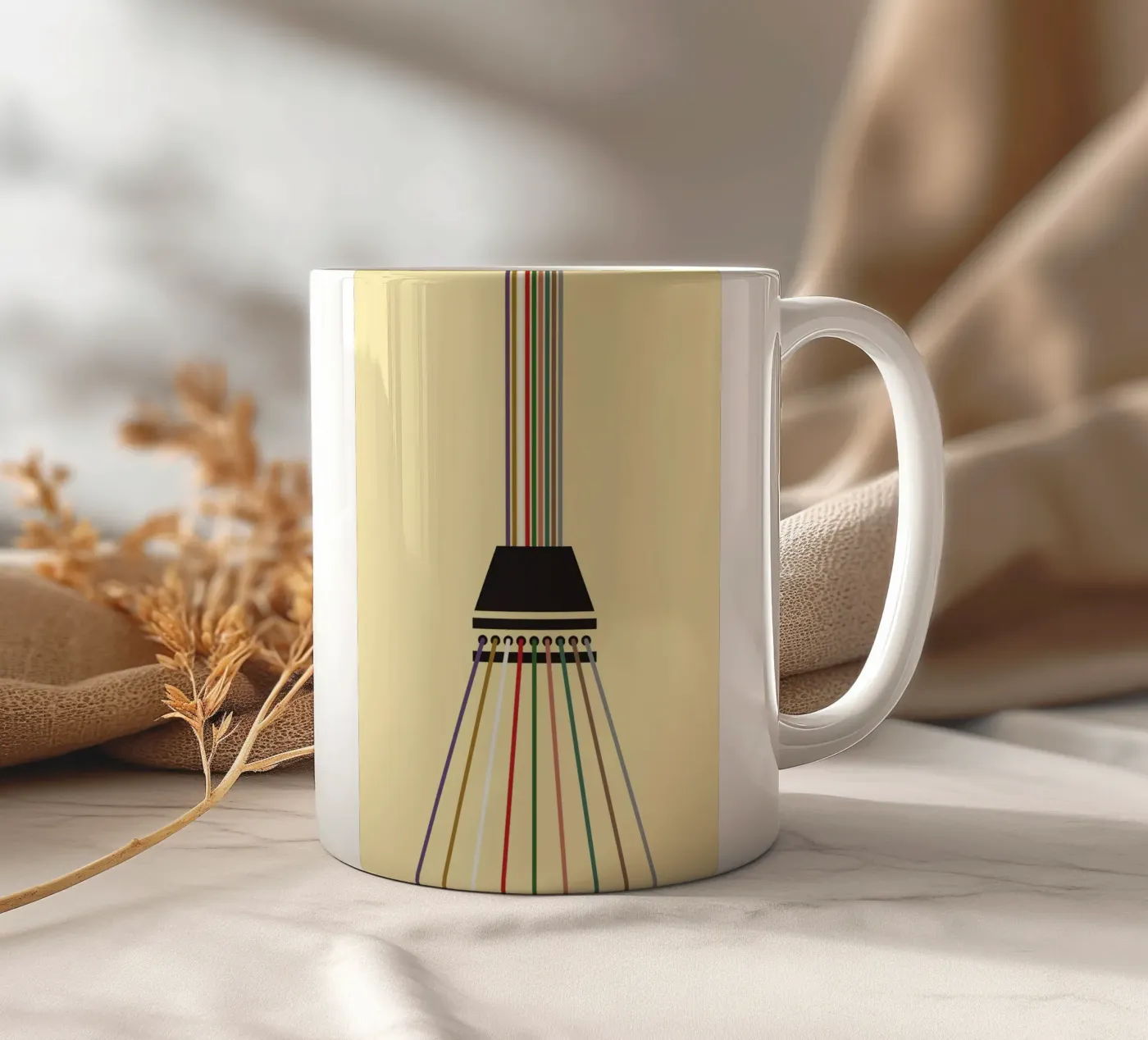 Line string infinite ceramic mug by galihstudio