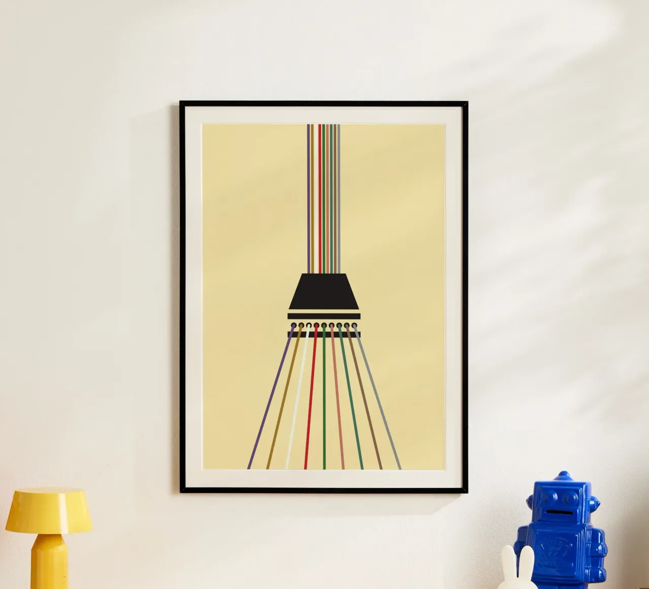 Line string oneindig poster met houten frame van galihstudio