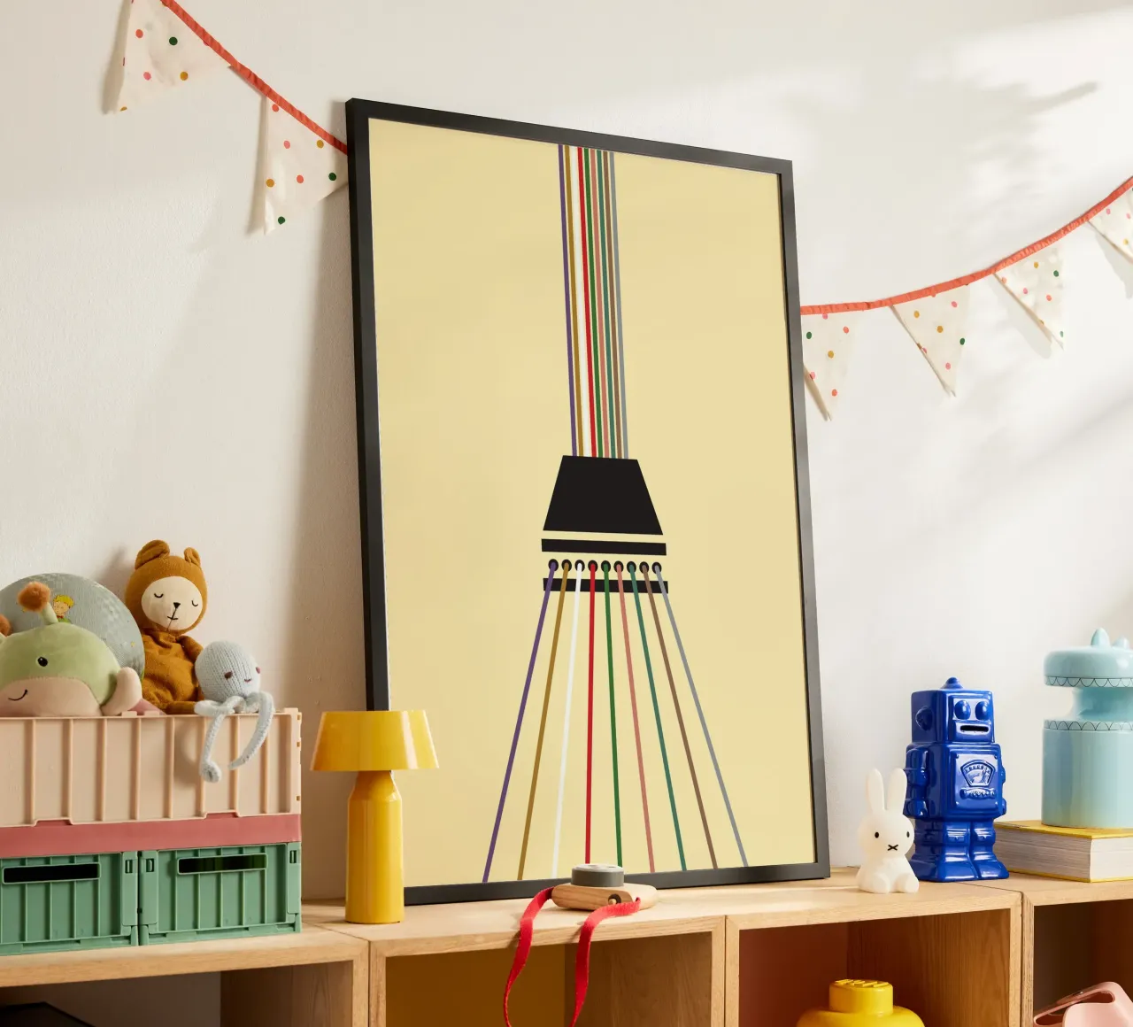 Line string oneindig poster met houten frame van galihstudio