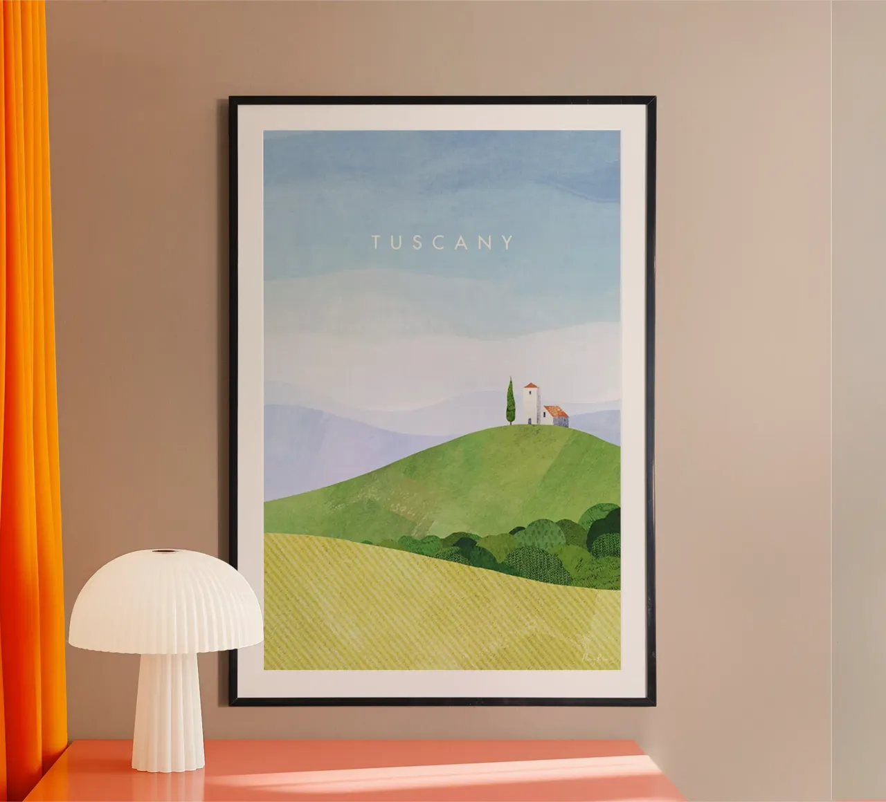erba rurale calma poster con telaio in alluminio da unyil shope