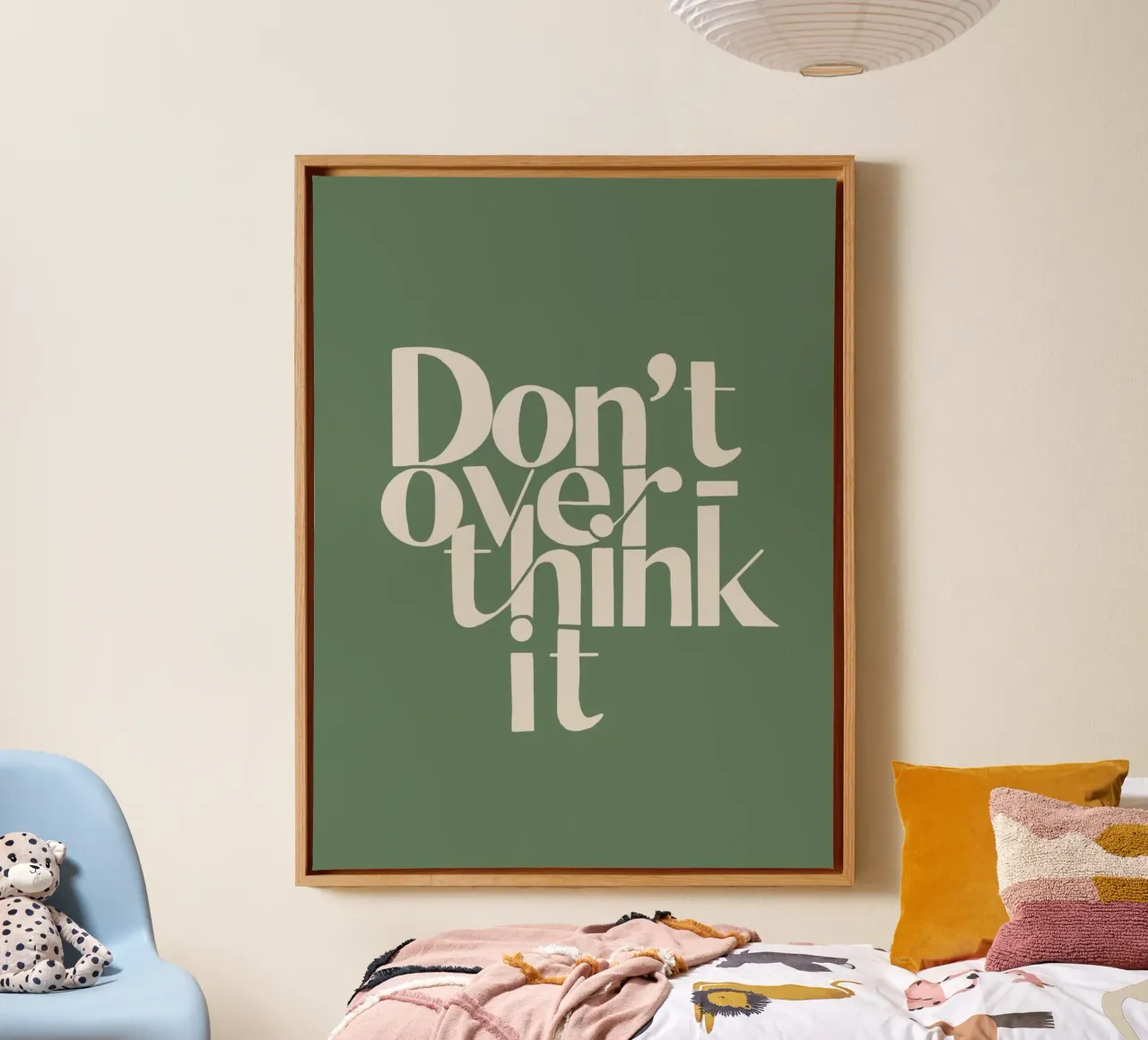 don't over think it canvas with Floater frame by Amber Hughes
