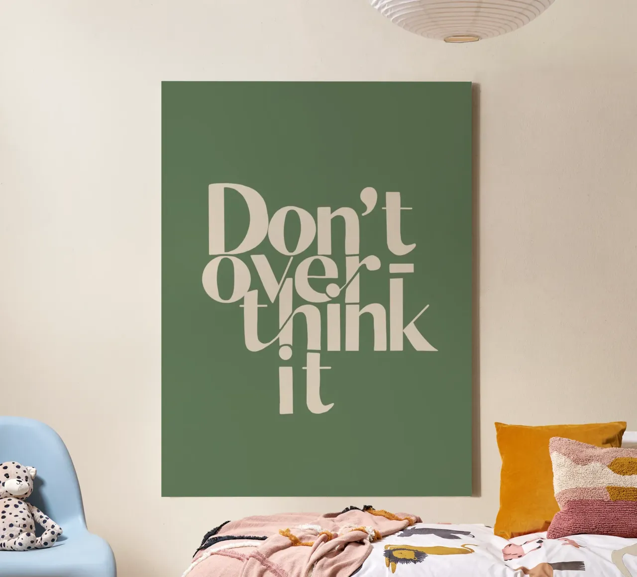 don't over think it canvas with Floater frame by Amber Hughes