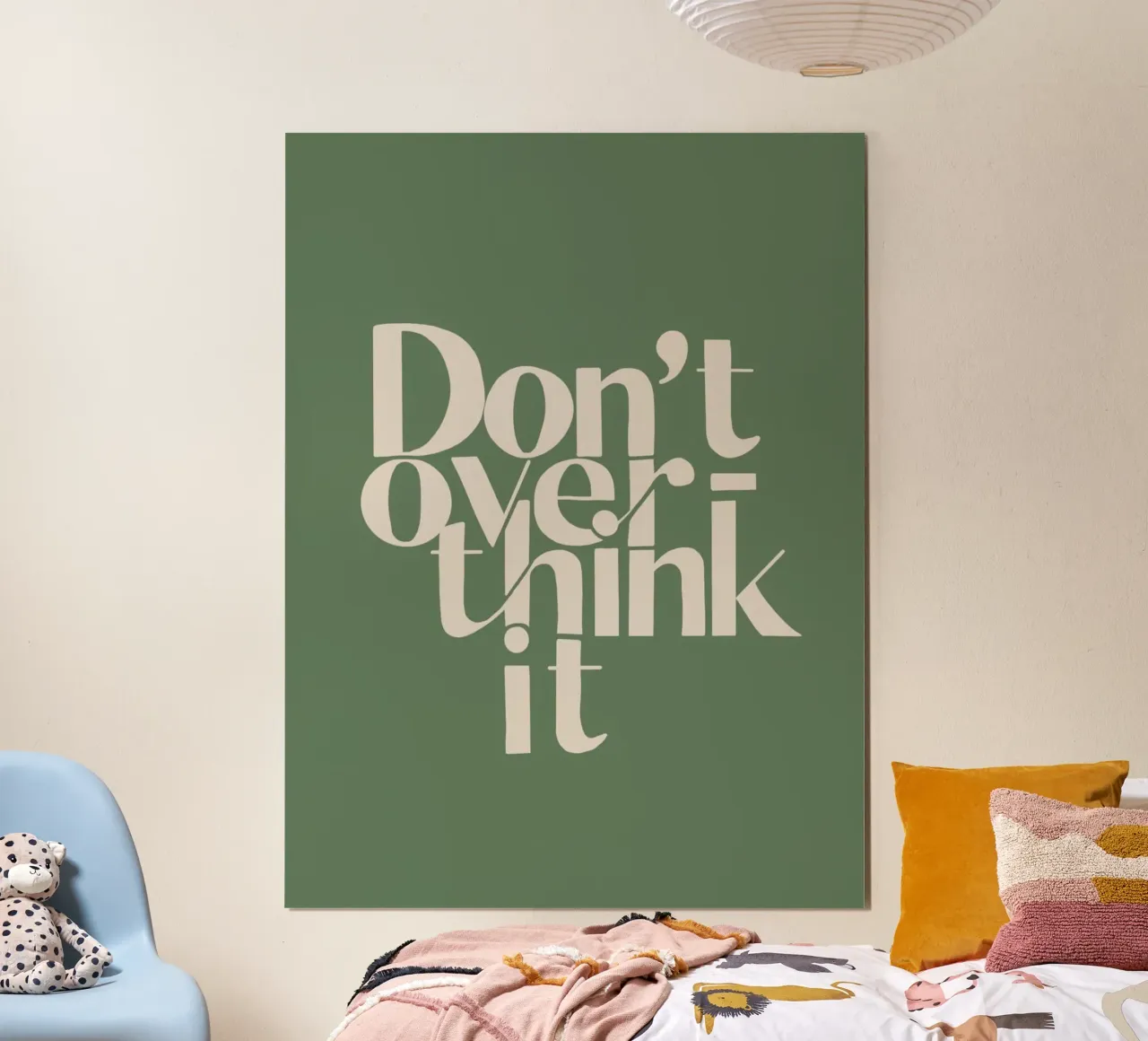 non pensarci troppo poster con telaio in legno da Amber Hughes