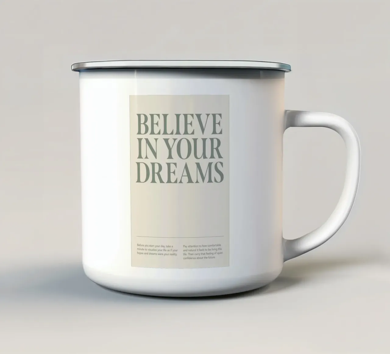 Credere ai sogni tazza in smalto da Amber Hughes
