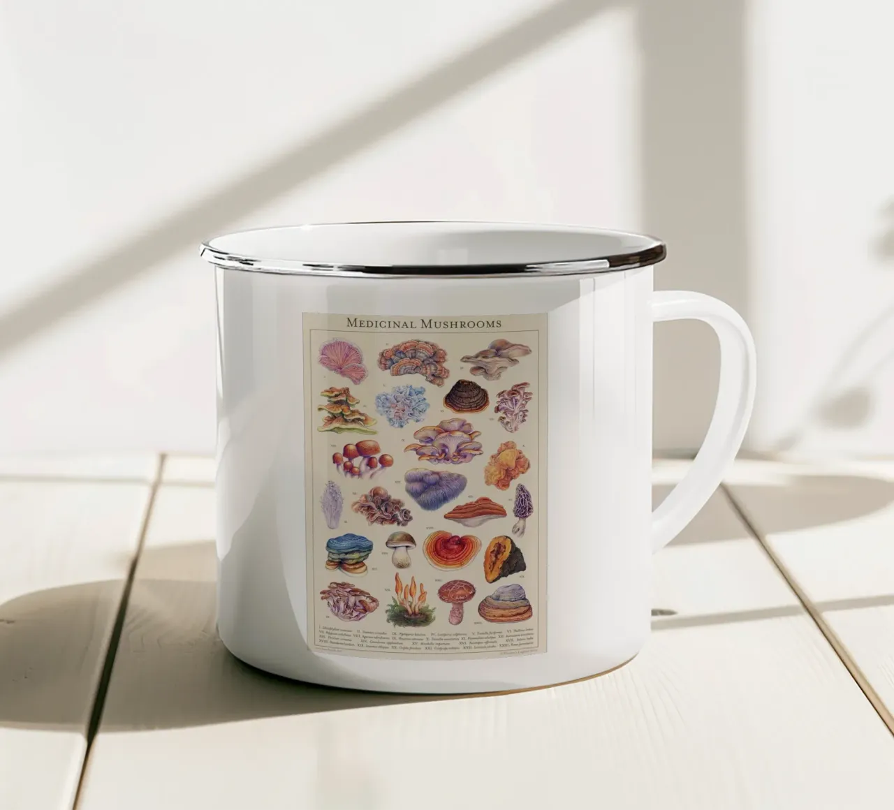 funghi funghi medicinali tazza in smalto da Amber Hughes