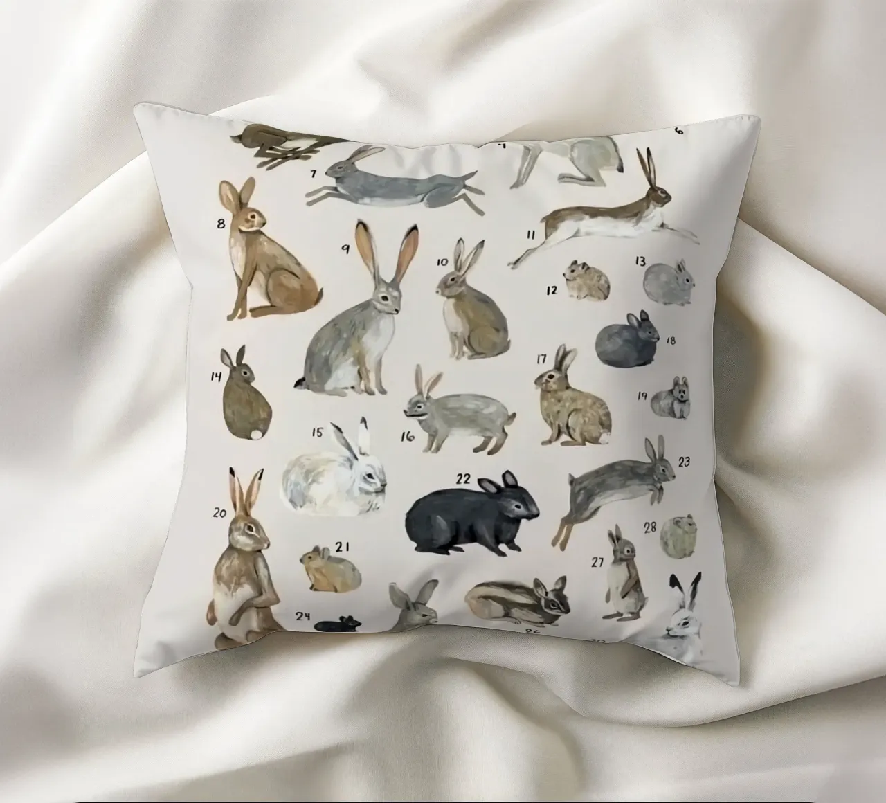 lagomorfi conigli cuscino da Amber Hughes