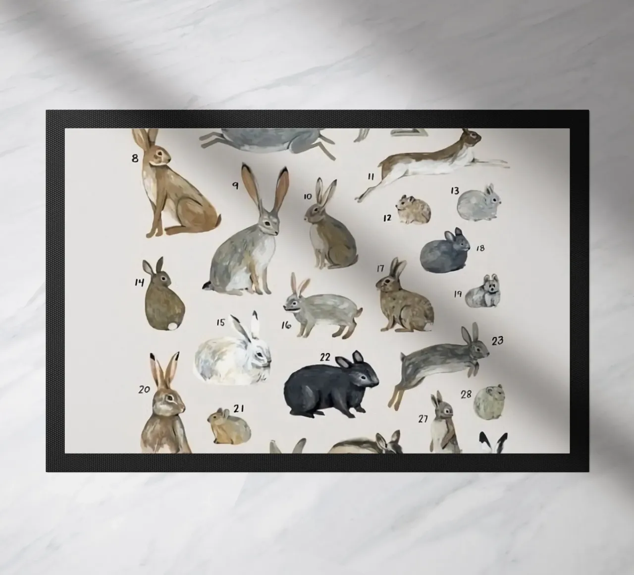 lagomorfi conigli zerbino da Amber Hughes