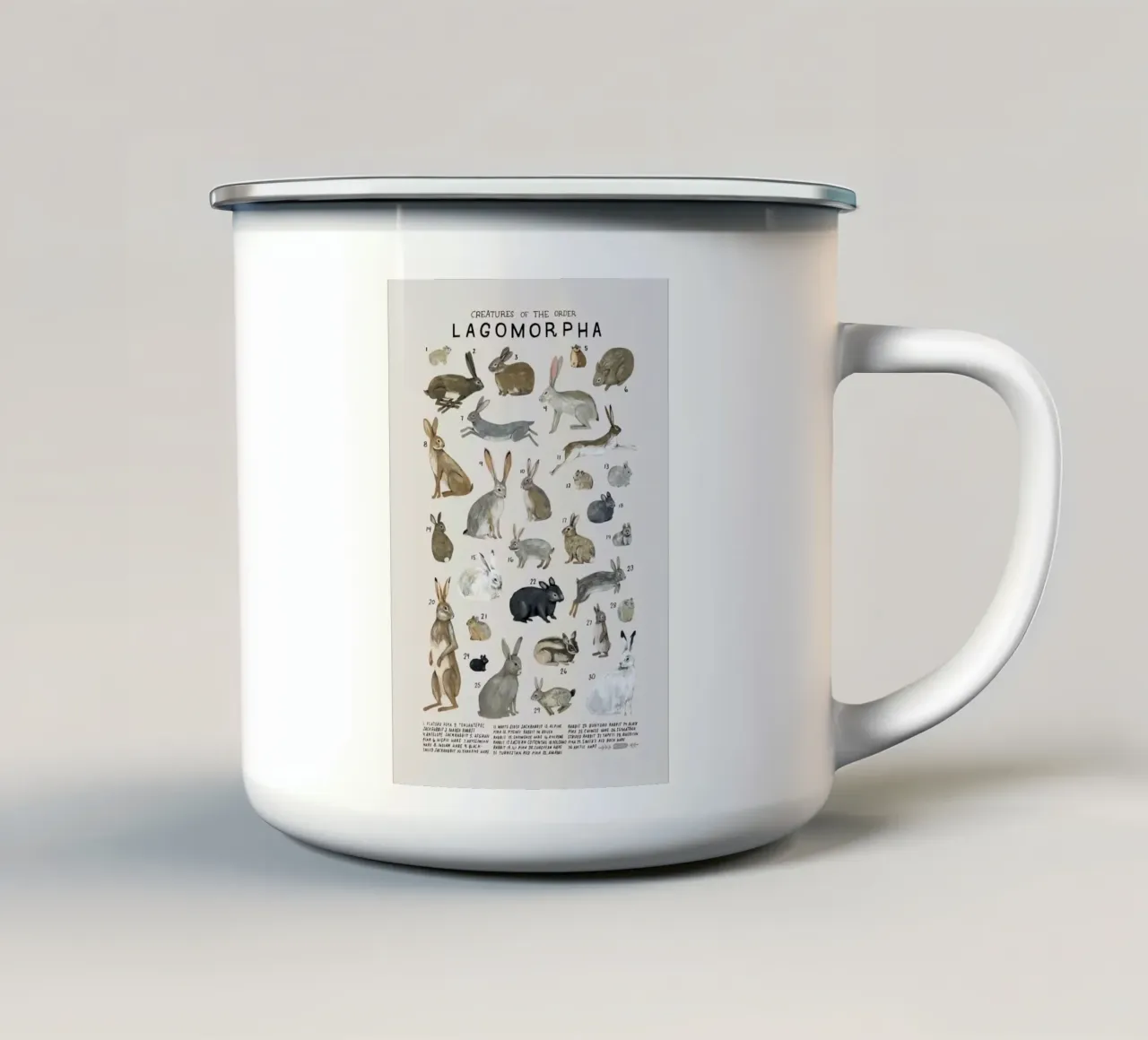 lagomorfi conigli tazza in smalto da Amber Hughes