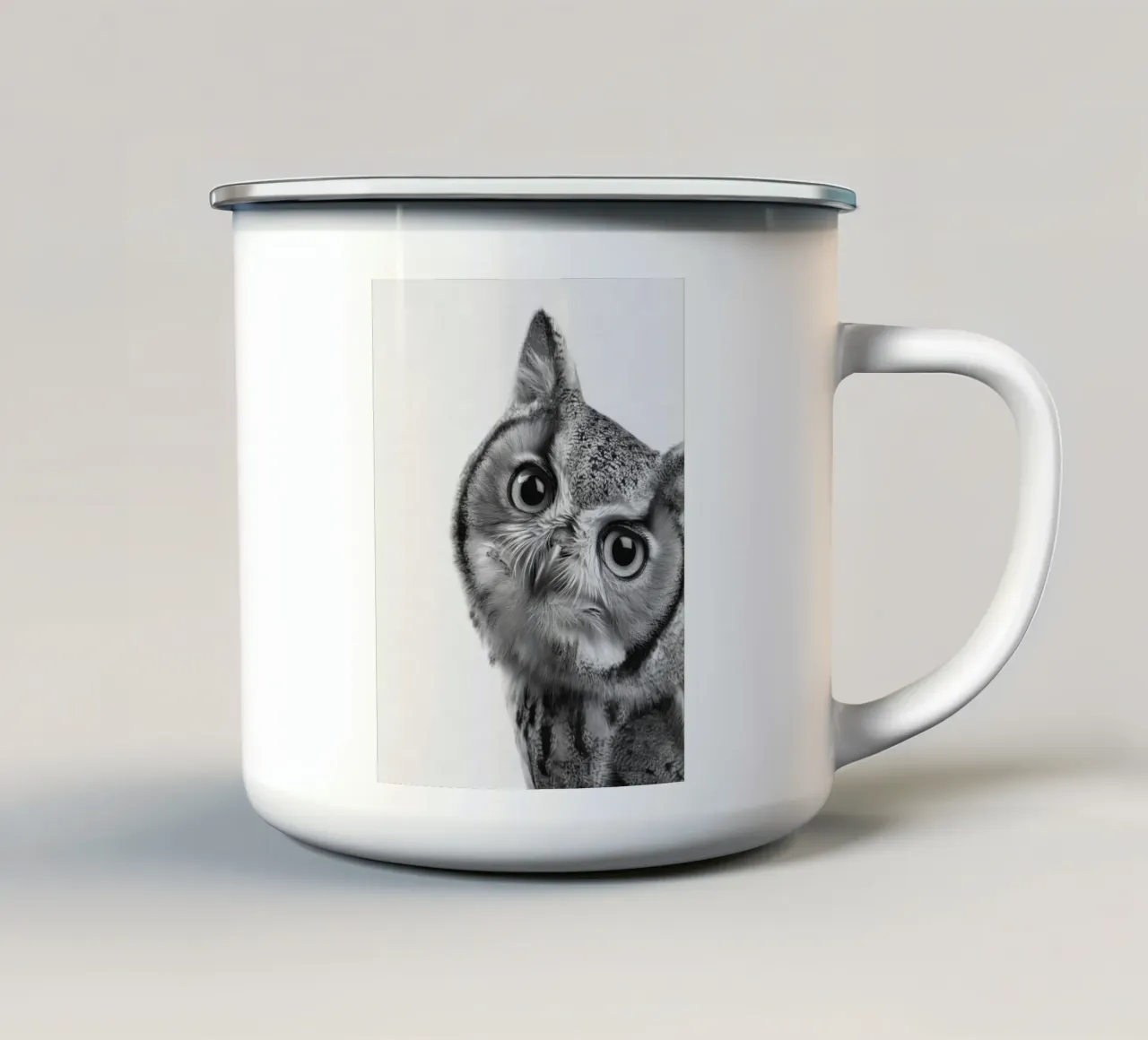 Curiosità da gufo tazza in smalto da Carinaprint