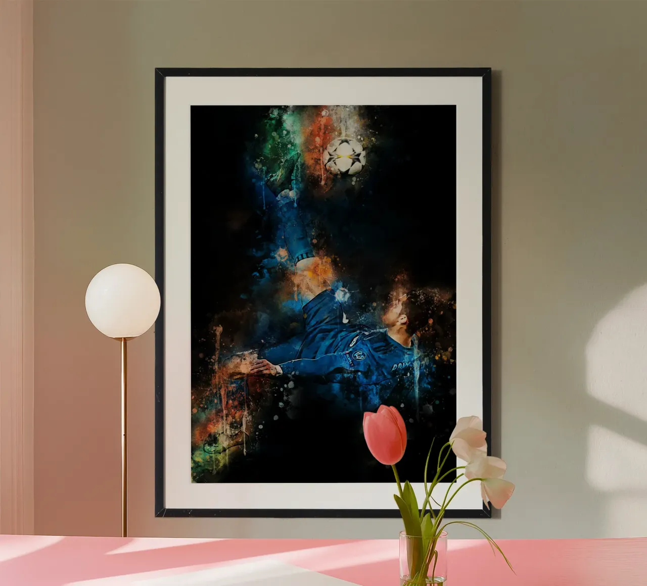 Cristiano Ronaldo Real Madrid poster con telaio in legno da MasterInkArt