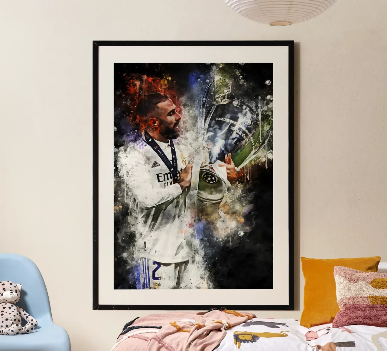 Dani Carvajal poster con telaio in legno da MasterInkArt