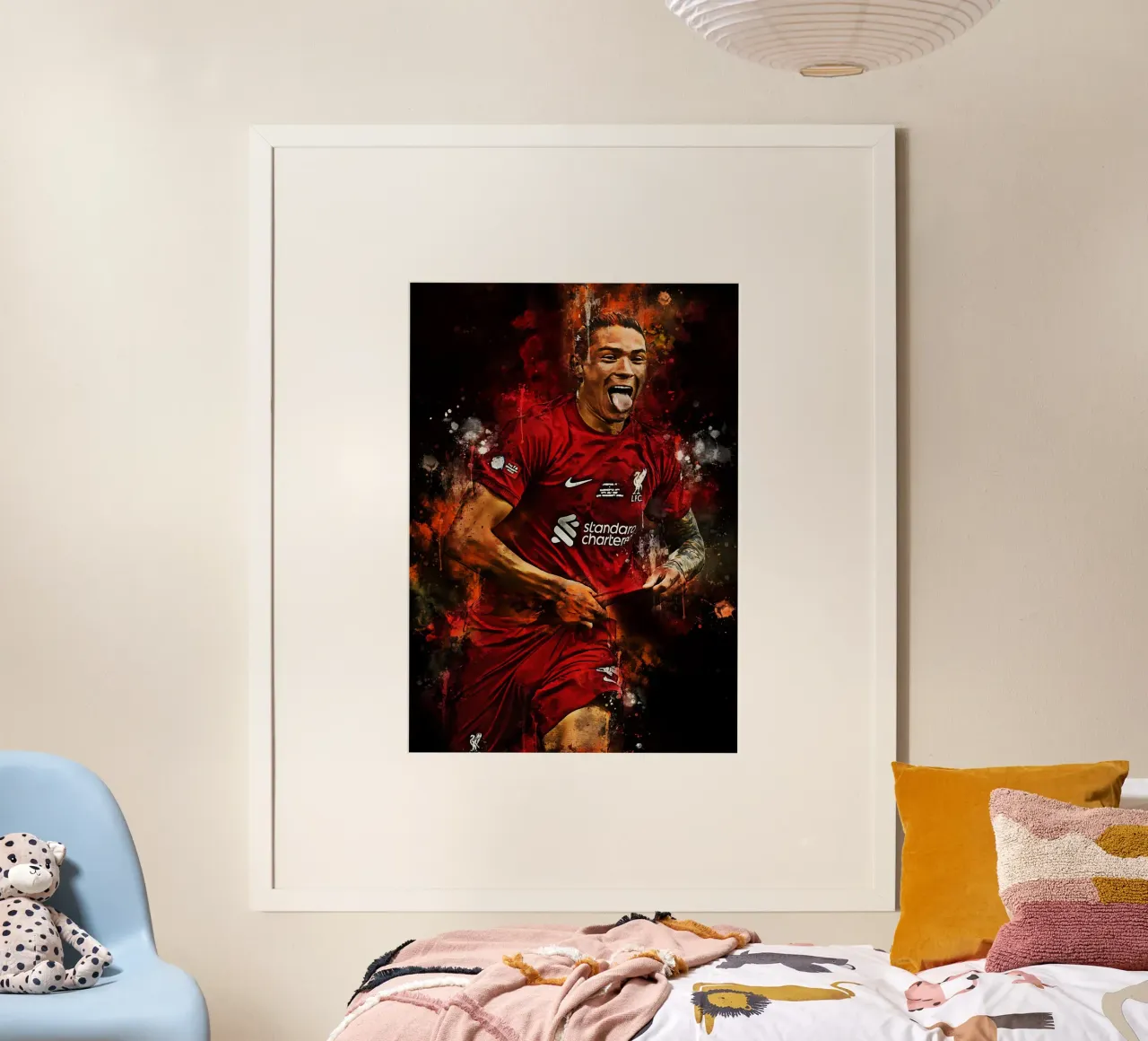 Darwin Núñez Liverpool poster con telaio in alluminio da MasterInkArt