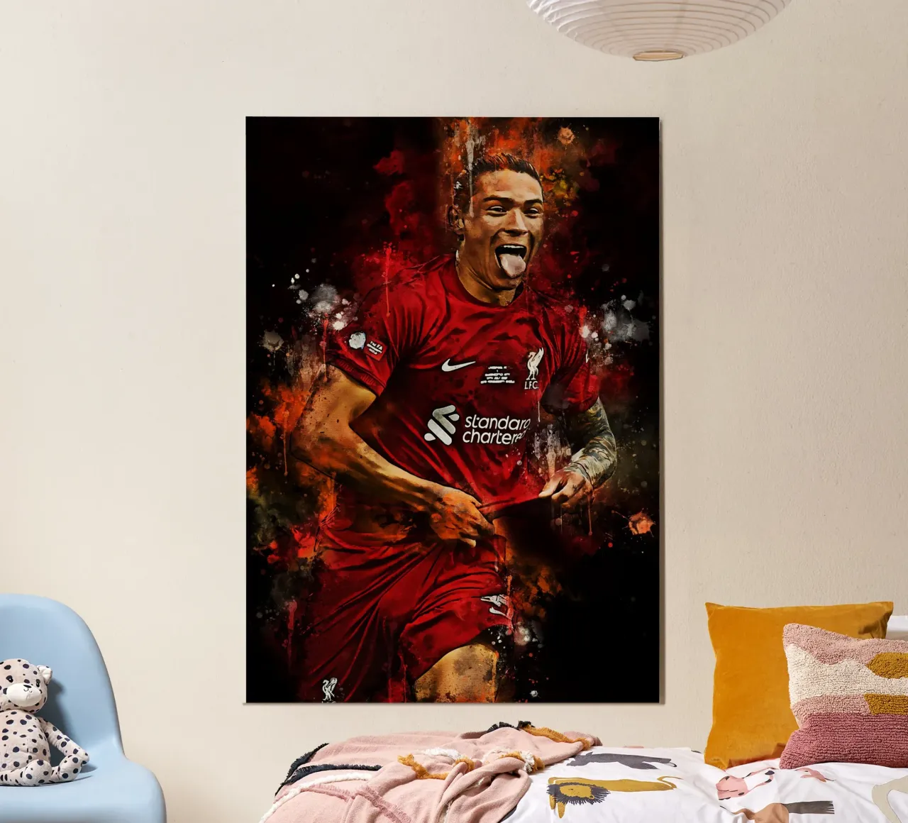 Darwin Núñez Liverpool poster con telaio in alluminio da MasterInkArt