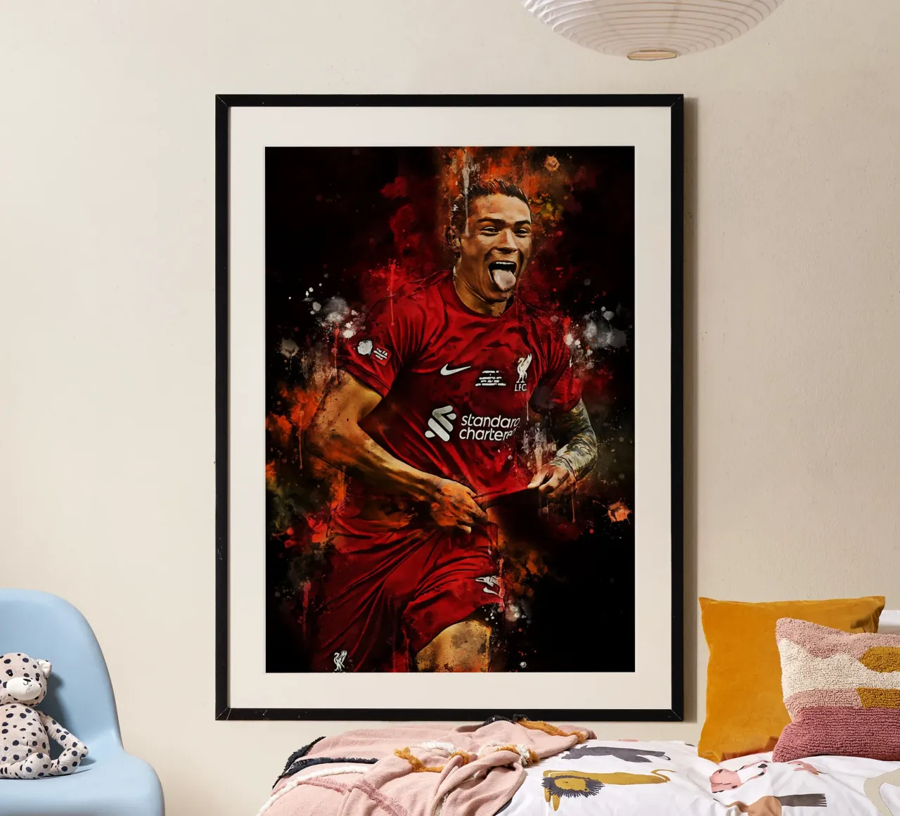 Darwin Núñez Liverpool poster con telaio in alluminio da MasterInkArt