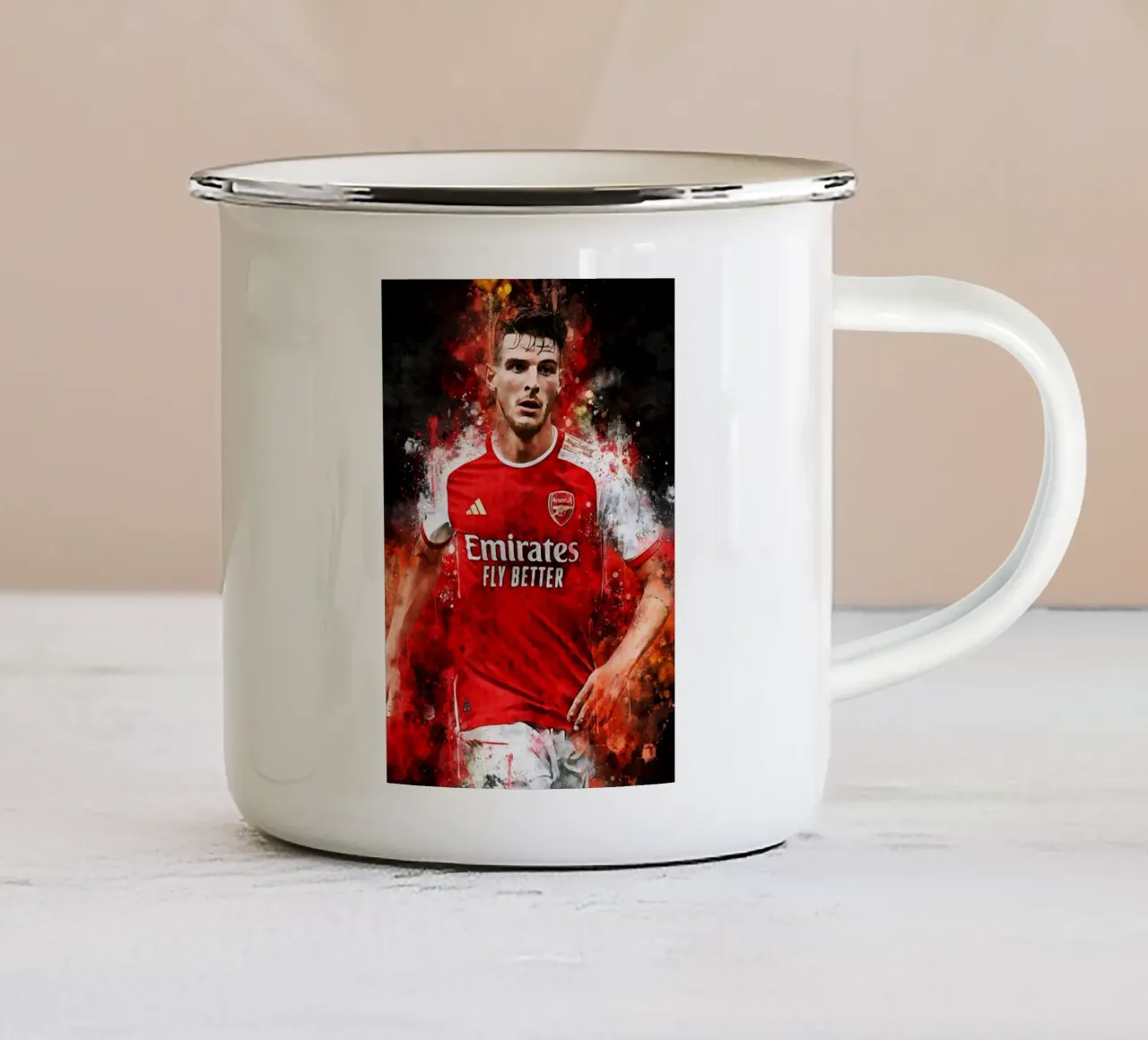 Declan Rice Arsenal tazza in smalto da MasterInkArt
