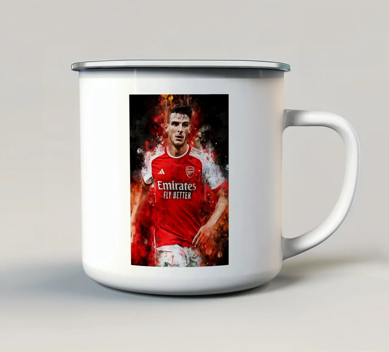 Declan Rice Arsenal tazza in smalto da MasterInkArt