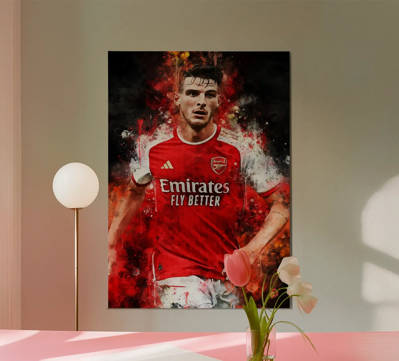 Declan Rice Arsenal poster con telaio in legno da MasterInkArt