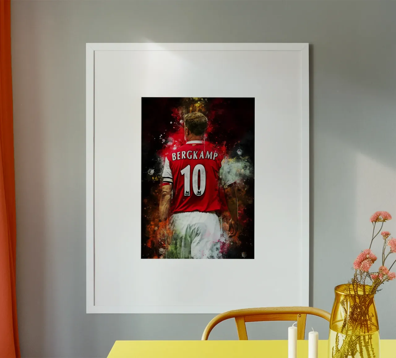 Dennis Bergkamp poster con telaio in legno da MasterInkArt