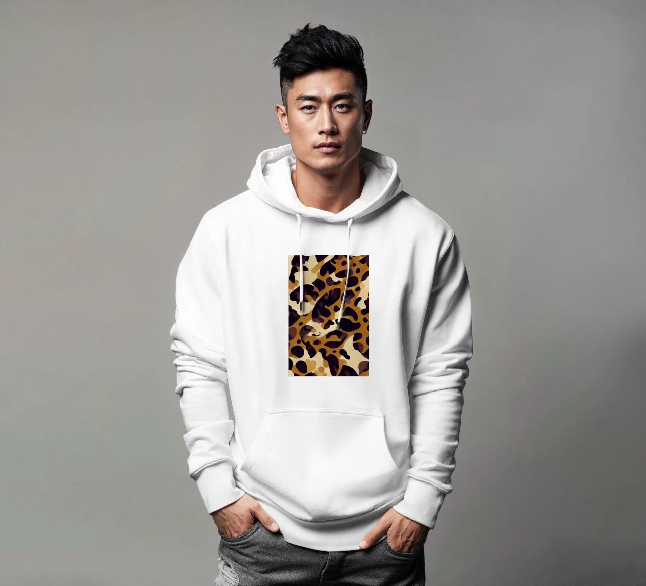 Leo Pattern felpa con cappuccio da treechild