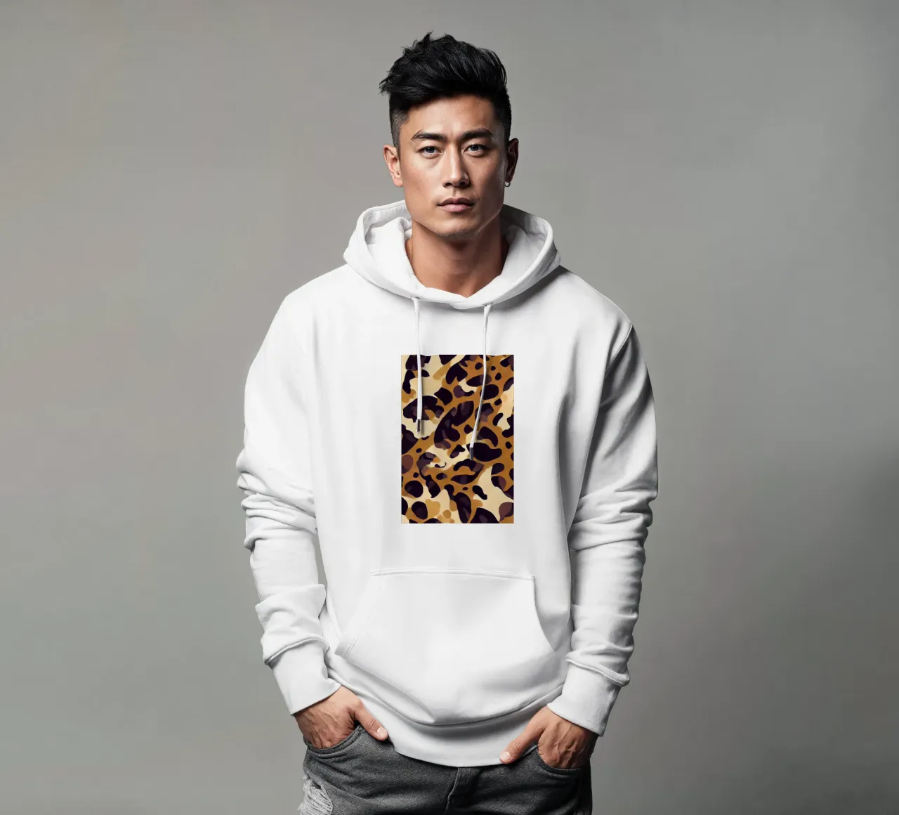 Leo Pattern felpa con cappuccio da treechild