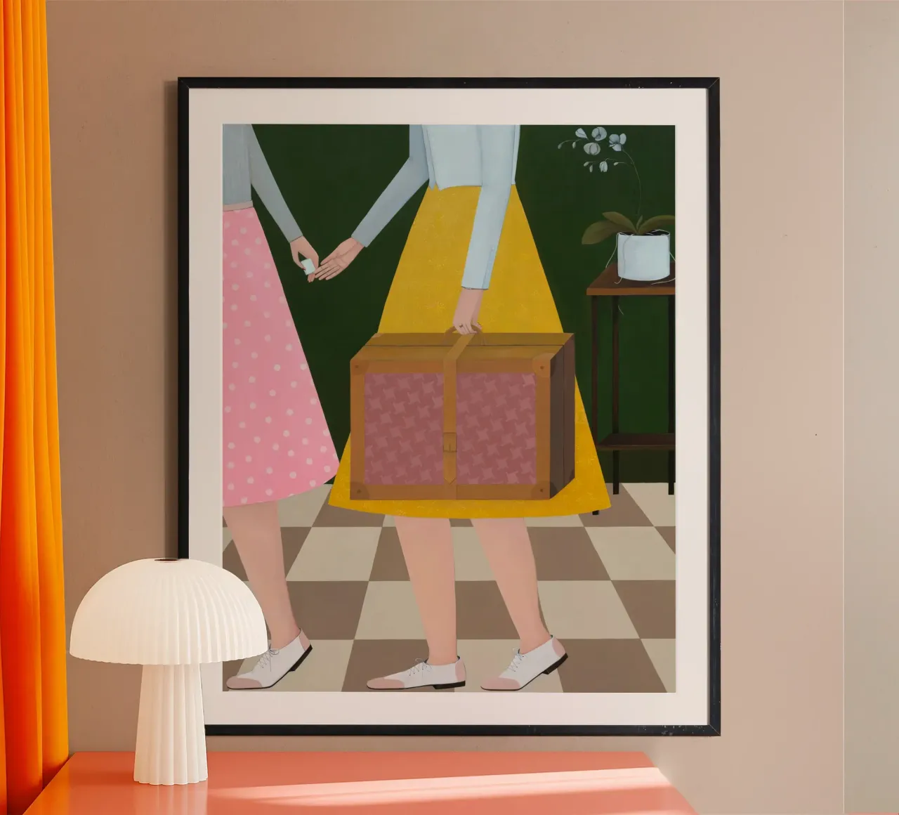 Viaggiatore in rosa polveroso - Angela Burson poster con telaio in plastica da Seilerprints
