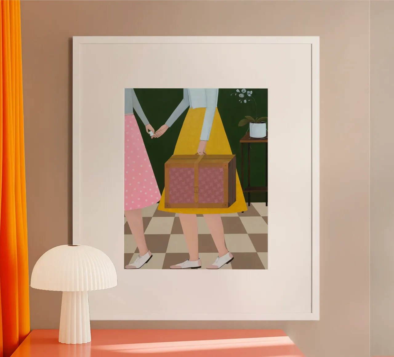 Viaggiatore in rosa polveroso - Angela Burson poster con telaio in plastica da Seilerprints