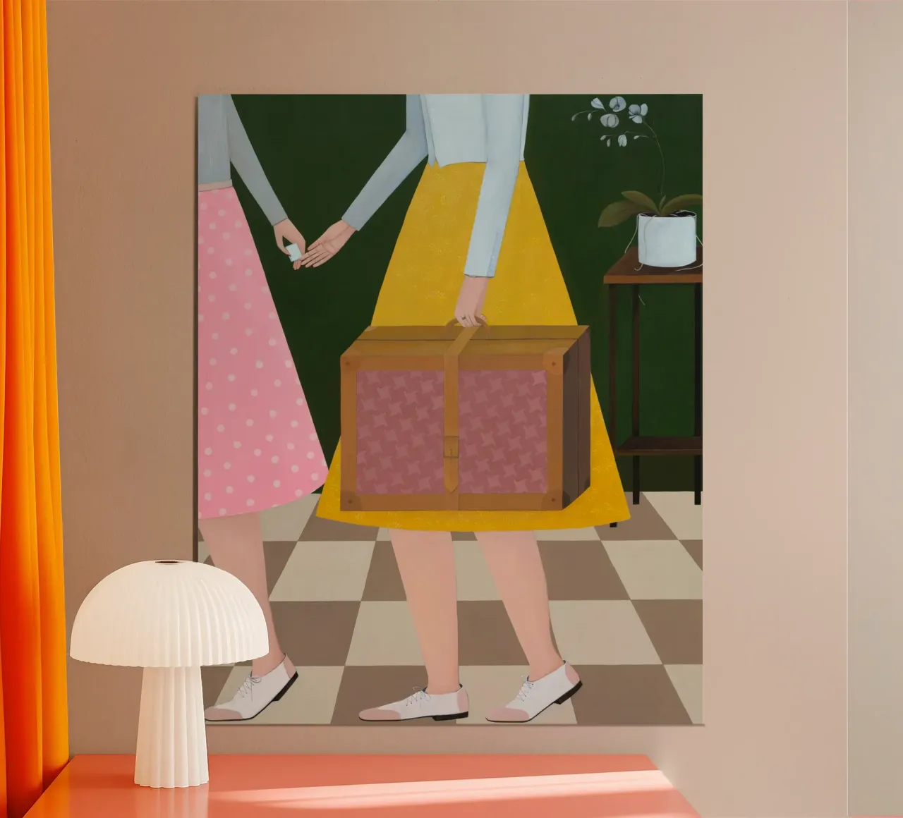 Viaggiatore in rosa polveroso - Angela Burson poster con telaio in plastica da Seilerprints