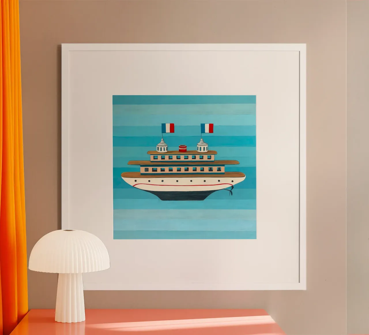 Barca Bandiere francesi 2 - Angela Burson poster con telaio in plastica da Seilerprints