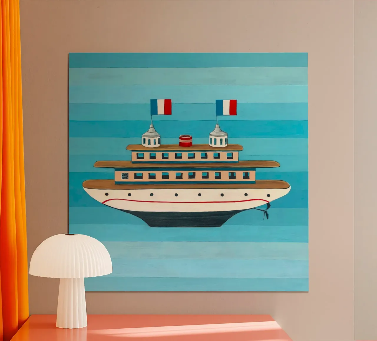 Barca Bandiere francesi 2 - Angela Burson poster con telaio in plastica da Seilerprints
