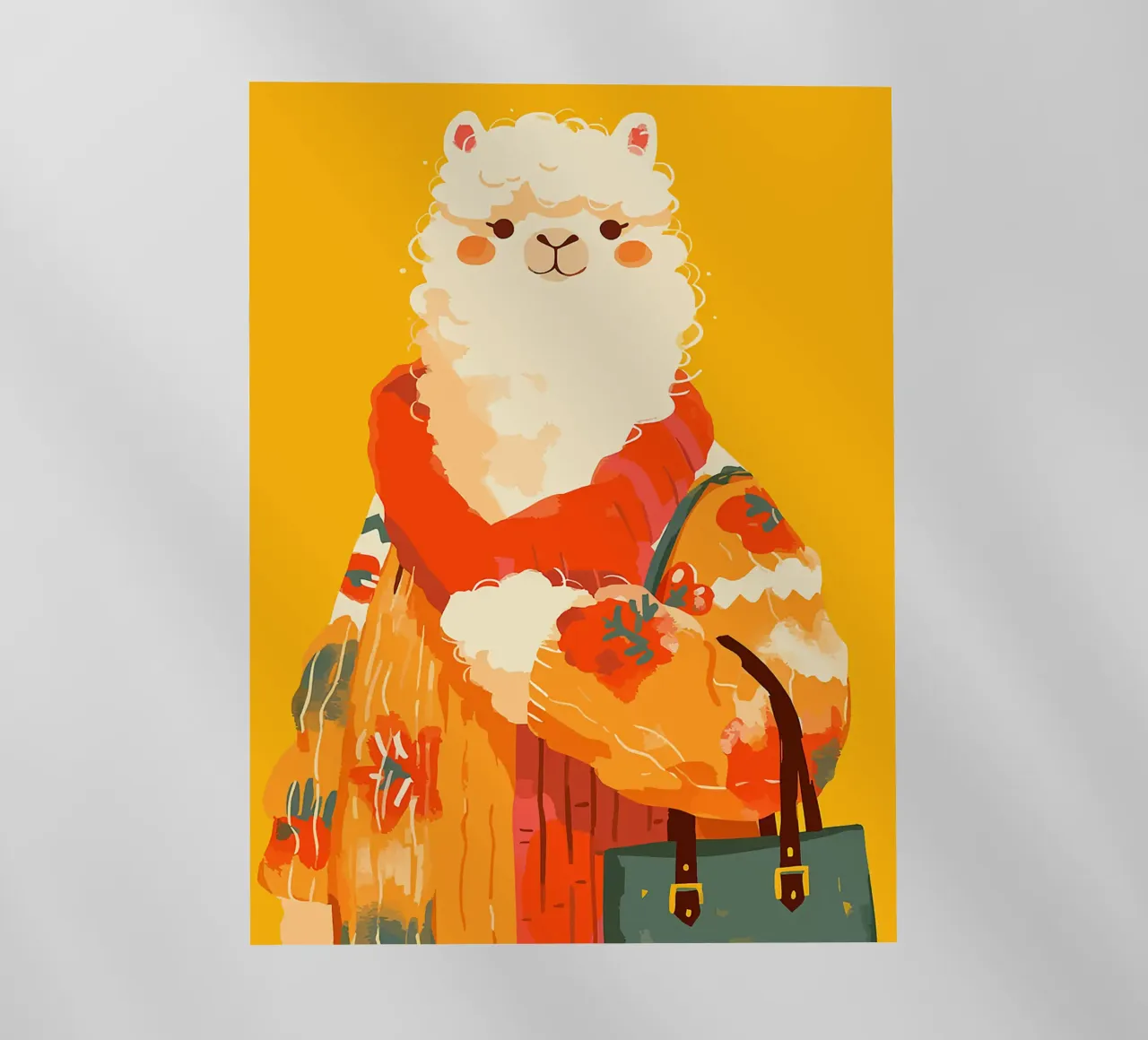maglione di alpaca animale sciarpa borsa pellicola backlit da Karin M Fried