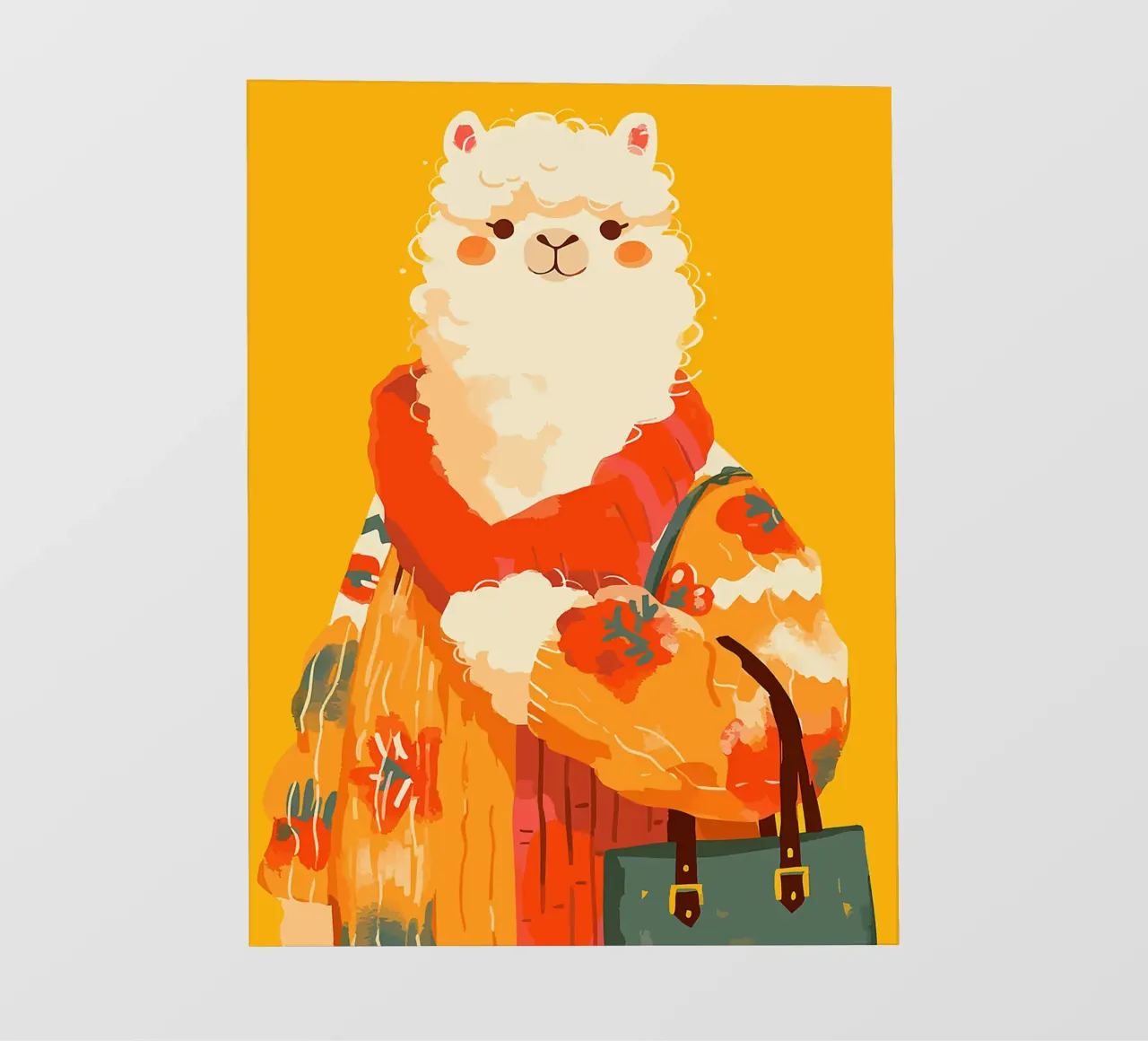 maglione di alpaca animale sciarpa borsa pellicola backlit da Karin M Fried