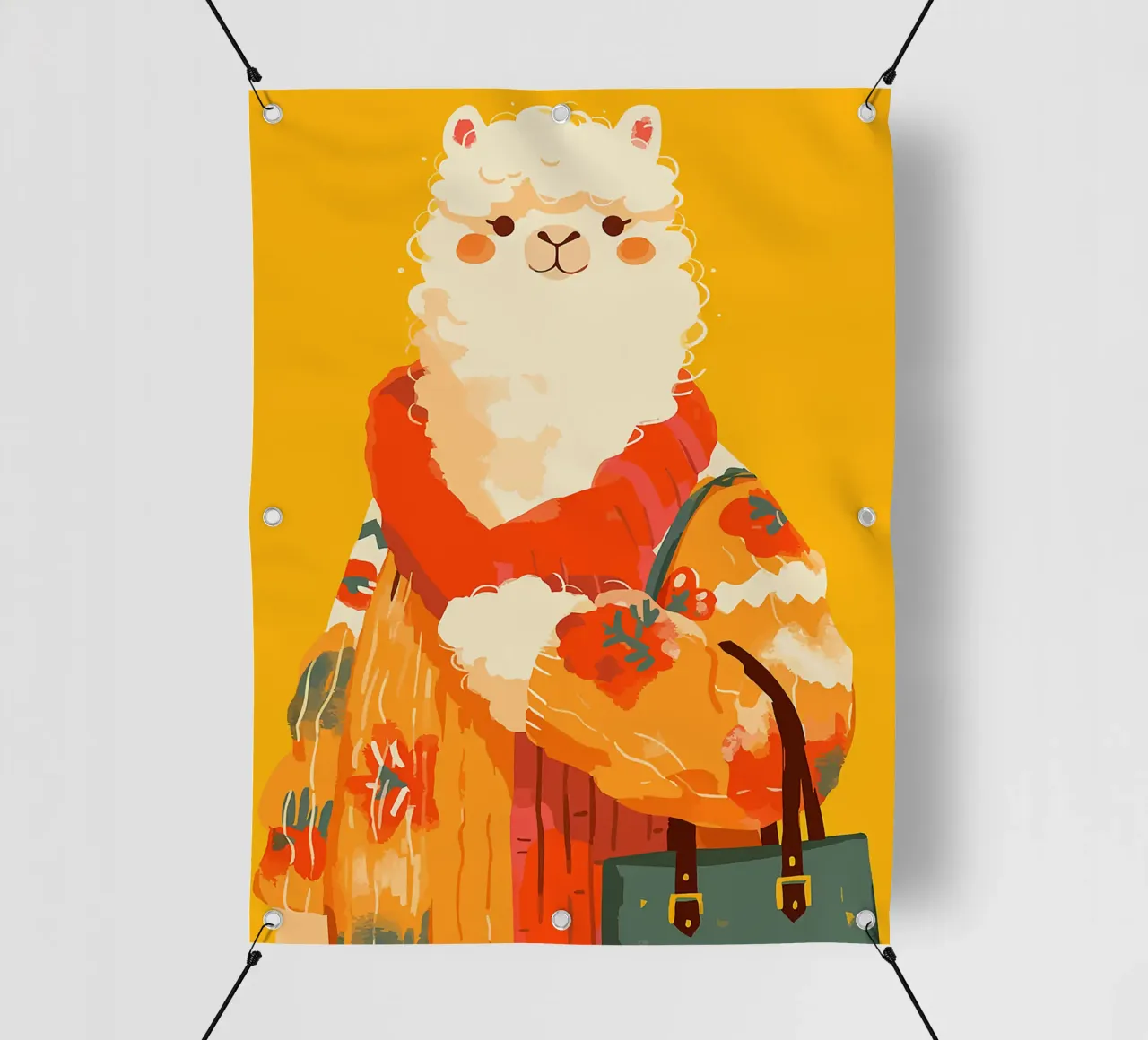maglione di alpaca animale sciarpa borsa telo in pvc da Karin M Fried