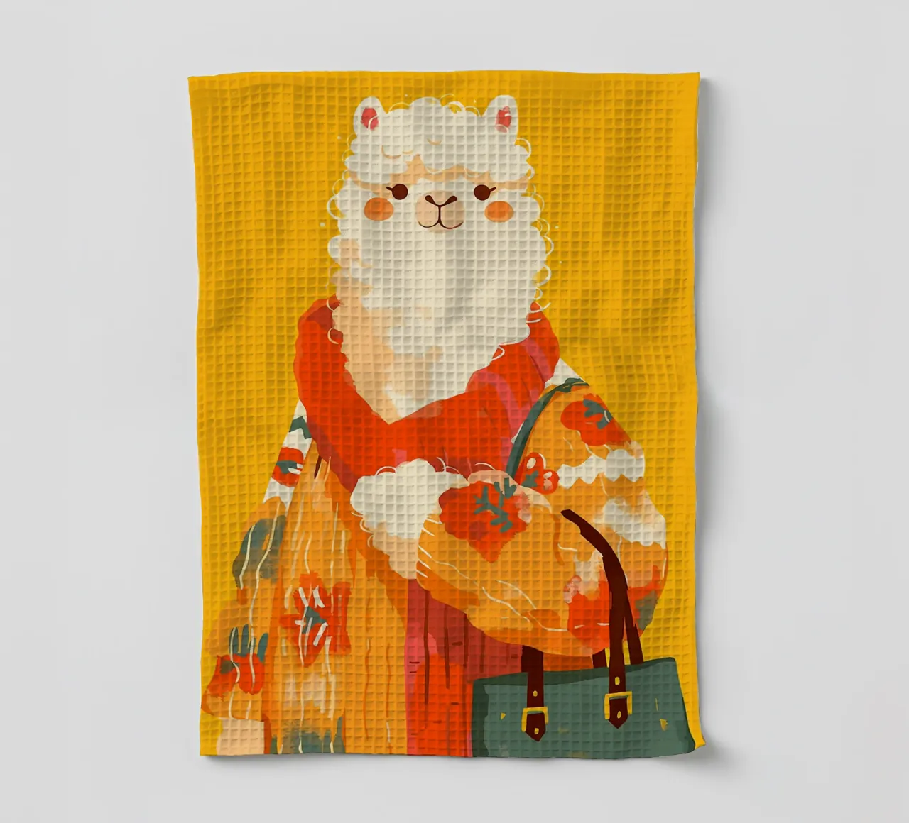 maglione di alpaca animale sciarpa borsa canovaccio da cucina da Karin M Fried