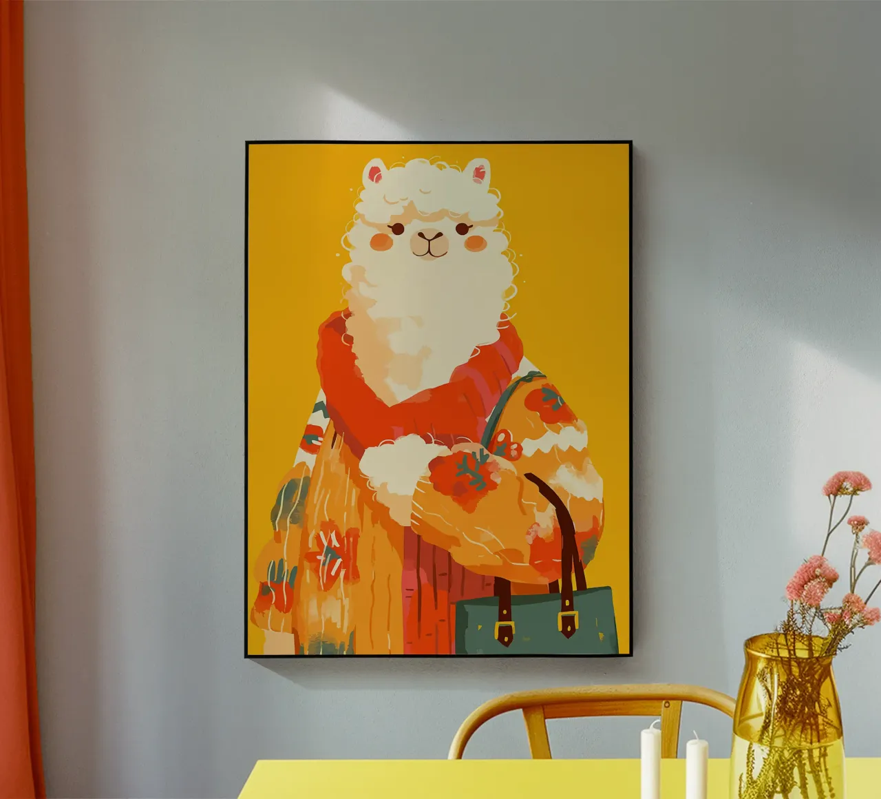maglione di alpaca animale sciarpa borsa plexiglass da Karin M Fried