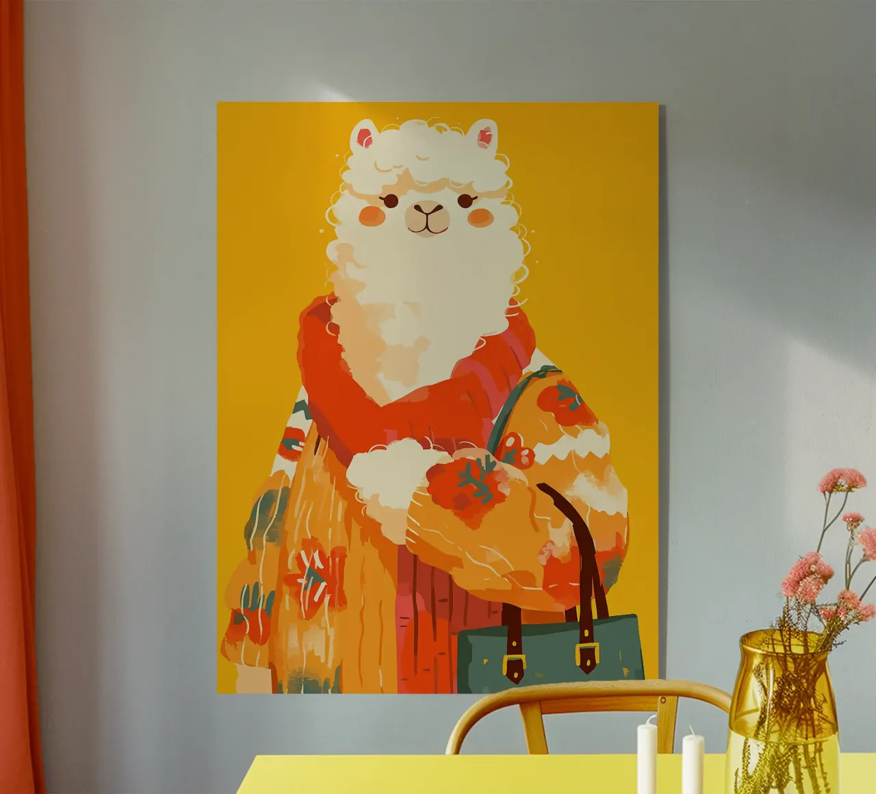 maglione di alpaca animale sciarpa borsa plexiglass da Karin M Fried